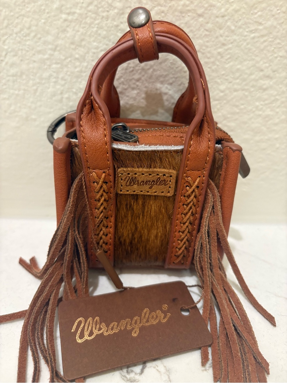 Wrangler Tan Brown Fringe Mini Handbag